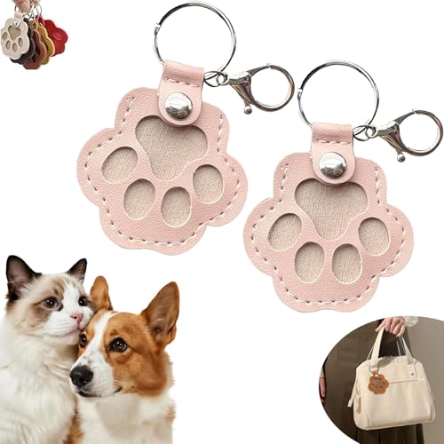 Glvomazty Personalisierte Aufbewahrungsbox für Tierhaare für Hunde, Haustierhaar-Aufbewahrungstasche, Fell-Schlüsselanhänger für Haustiere, Gedenkgeschenk für Hunde und Katzen, Pfotenform 2 Pcs von Glvomazty