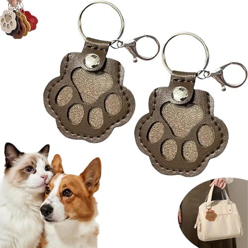 Glvomazty Personalisierte Aufbewahrungsbox für Tierhaare für Hunde, Haustierhaar-Aufbewahrungstasche, Fell-Schlüsselanhänger für Haustiere, Gedenkgeschenk für Hunde und Katzen, Pfotenform 2 Pcs von Glvomazty
