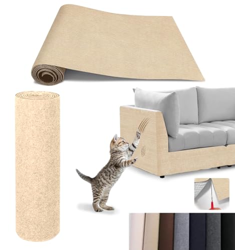 Glvomazty Selbstklebend Kratzmatte, Kratzschutz Sofa, Katzenkratzmatte, kratzschutz Sofa Katze - DIY - Kratzbretter Katze kratzwand für Katzen Möbel Kratzteppich Couch - 40 x 200cm Beige Glvomazty Selbstklebend Kratzmatte, Kratzschutz Sofa, Katzenkratzmatte, kratzschutz Sofa Katze - DIY - Kratzbretter Katze kratzwand für Katzen Möbel Kratzteppich Couch - 40 x 200cm Beige von Glvomazty
