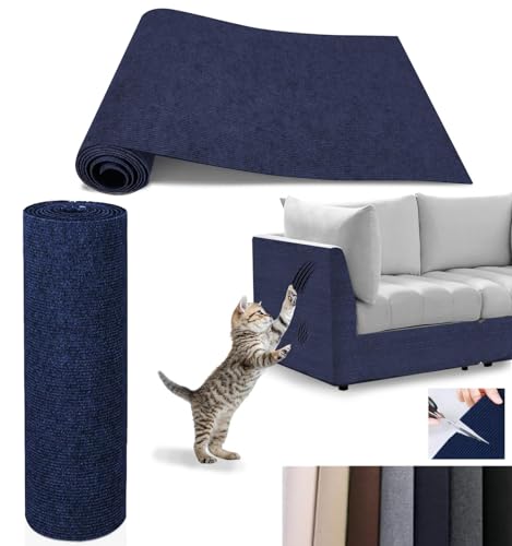 Glvomazty Selbstklebend Kratzmatte, Kratzschutz Sofa, Katzenkratzmatte, kratzschutz Sofa Katze - DIY - Kratzbretter Katze kratzwand für Katzen Möbel Kratzteppich Couch - 40 x 200cm Blau Glvomazty Selbstklebend Kratzmatte, Kratzschutz Sofa, Katzenkratzmatte, kratzschutz Sofa Katze - DIY - Kratzbretter Katze kratzwand für Katzen Möbel Kratzteppich Couch - 40 x 200cm Blau von Glvomazty