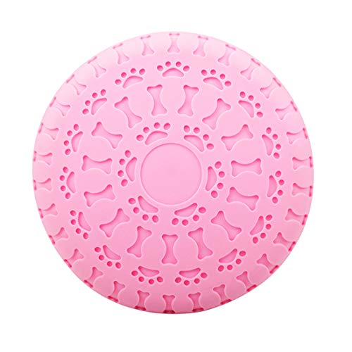 Gmjay Haustier Hund Frisbee TPR Fütterung Training Dual Use Frisbee Training Spielzeug Flying Disc Motion Plastikspielzeug Für Kleine Und Mittlere Hunde,pink von Gmjay