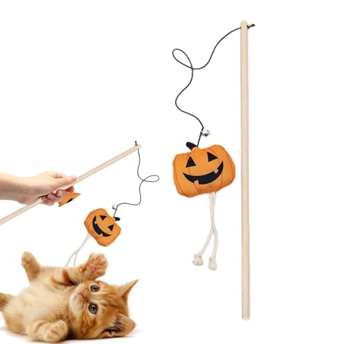 Gmokluytw Angelrute Katzen Spielzeug | Halloween Katzenangel Mit Glöckchen | Mit Glockenstab Für Geburtstag Weihnachten Halloween Gmokluytw Angelrute Katzen Spielzeug | Halloween Katzenangel Mit Glöckchen | Mit Glockenstab Für Geburtstag Weihnachten Halloween von Gmokluytw