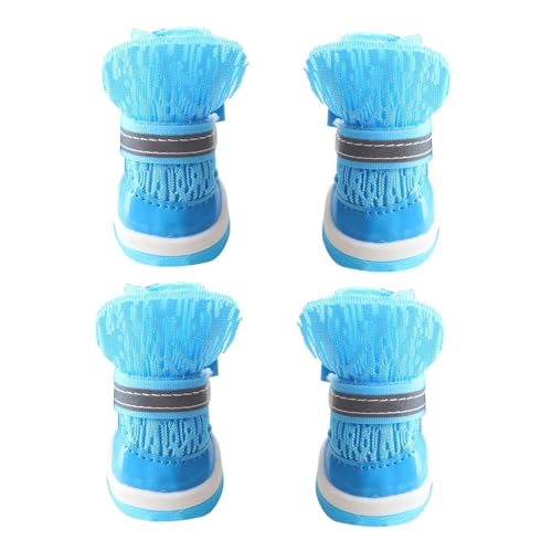 Gmokluytw Atmungsaktive Hundeschuhe | Hitzebeständige Welpenstiefel - 4 Stück atmungsaktive Hundeschuhe für Spaziergänge, Outdoor, Camping, Wandern und von Gmokluytw