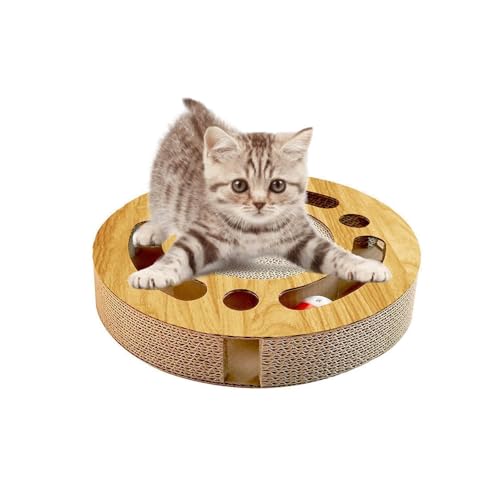 Gmokluytw Katzenkratzbrett mit Ball, runder Katzenkratzer mit Ball - Runder Katzenkratzer-Spielzeug-Drehteller - Scheibenförmiger Krallenschärfer für die Selbstunterhaltung von Kätzchen Gmokluytw Katzenkratzbrett mit Ball, runder Katzenkratzer mit Ball - Runder Katzenkratzer-Spielzeug-Drehteller - Scheibenförmiger Krallenschärfer für die Selbstunterhaltung von Kätzchen von Gmokluytw