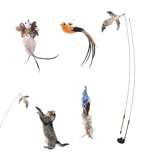 Gmokluytw Kitten Toy Stick, Katzenteaser Zauberstab | Interaktiver 7X einziehbares Zauberstab Spielzeug - Mehrzweckkätzchen Indoor Entertainment Kit für Innenkätzchen im Freien im Freien Gmokluytw Kitten Toy Stick, Katzenteaser Zauberstab | Interaktiver 7X einziehbares Zauberstab Spielzeug - Mehrzweckkätzchen Indoor Entertainment Kit für Innenkätzchen im Freien im Freien von Gmokluytw