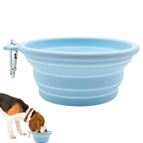 Gmokluytw Klappbarer Hundenapf,Zusammenklappbarer Futter- & Wassernapf Für Haustiere - Auslaufsicherer Futterspender Für Trocken- & Nassnahrung, Für, Park & Camping Für Kleine & Mittelgroße von Gmokluytw