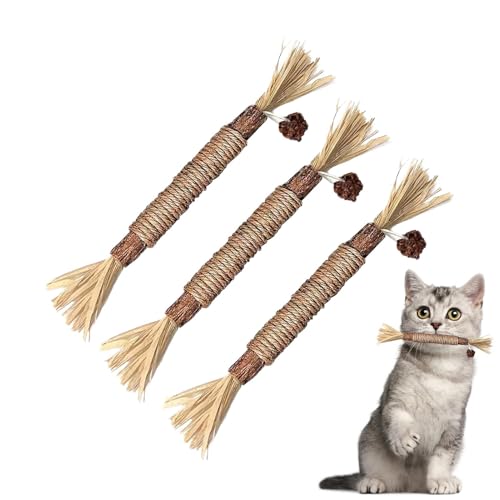 Gmokluytw Silvervine Kaustäbe | Katzenminze Kauspielzeug für Katzen | Natürliches Silvervine Katzenspielzeug für Indoor-Katzen | Katzenkaustäbchen mit Glockenbällen | ansprechendes, interaktives Gmokluytw Silvervine Kaustäbe | Katzenminze Kauspielzeug für Katzen | Natürliches Silvervine Katzenspielzeug für Indoor-Katzen | Katzenkaustäbchen mit Glockenbällen | ansprechendes, interaktives von Gmokluytw