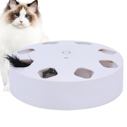 Gmokluytw USB wiederaufladbares Katzenspielzeug, Katzenfederspielzeug automatisch - Katzen-Übungsspielzeug Schlagspiel - Federspielzeug mit 7 Löchern, wiederaufladbares Katzenspielzeug, Gmokluytw USB wiederaufladbares Katzenspielzeug, Katzenfederspielzeug automatisch - Katzen-Übungsspielzeug Schlagspiel - Federspielzeug mit 7 Löchern, wiederaufladbares Katzenspielzeug, von Gmokluytw