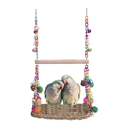 Gmokluytw Vogel Schaukel Für Käfig | Aus Holz Sitzstange Stand Wellensittich Spielzeug,Geflochtene Spielzeuge & Käfigzubehör Für Kleine Vögel Zum Klettern Und Nagen Gmokluytw Vogel Schaukel Für Käfig | Aus Holz Sitzstange Stand Wellensittich Spielzeug,Geflochtene Spielzeuge & Käfigzubehör Für Kleine Vögel Zum Klettern Und Nagen von Gmokluytw