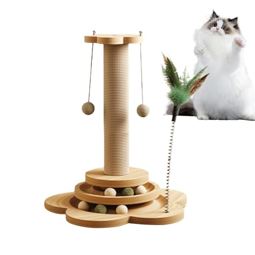 Großer Katzenkratzbaum - 4 in 1 Kratzbaum mit interaktiver Ballbahn | Katzen-Kratzspielzeug mit Sisal und Hängeball | Multifunktionales Katzenspielhaus | Langlebiges Kratzbrett für Katzen Großer Katzenkratzbaum - 4 in 1 Kratzbaum mit interaktiver Ballbahn | Katzen-Kratzspielzeug mit Sisal und Hängeball | Multifunktionales Katzenspielhaus | Langlebiges Kratzbrett für Katzen von Gmokluytw