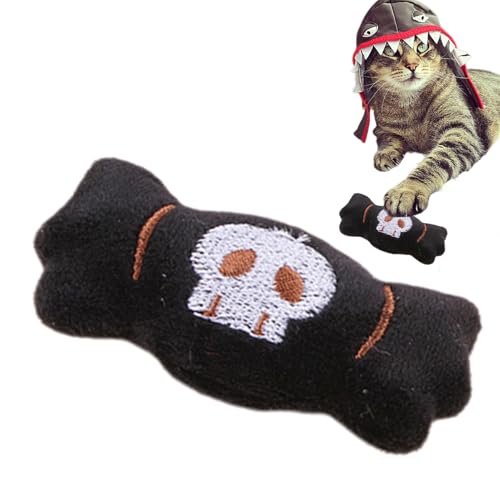 Halloween Katzenspielzeug – Plüsch Haustierzubehör – Schädel-Augen- Spielzeug – Interaktiv Für Kätzchen Und Katzen – Innovatives Design, Leicht Zu Transportieren, Spaßig Und Bequem, Perfektes Ge von Gmokluytw