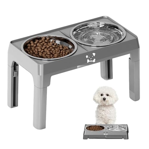 Hundefutterstation höhenverstellbar – Doppelnapf Futternapf Set – Ergonomischer Trinknapf für Haustiere | Anti-Rutsch Schalenhalter, abnehmbar, für Hunde, Katzen, Welpen, 5 Höhen, 2400ml Edelstahl Hundefutterstation höhenverstellbar – Doppelnapf Futternapf Set – Ergonomischer Trinknapf für Haustiere | Anti-Rutsch Schalenhalter, abnehmbar, für Hunde, Katzen, Welpen, 5 Höhen, 2400ml Edelstahl von Gmokluytw