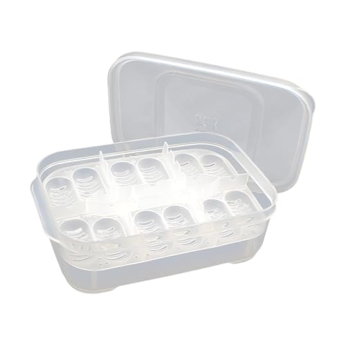 Reptilien -Eier -Inkubator | 12-Slot-Zuchtbox | Transparentes Plastik -Schlupfschale für Schlangen, Eidechsen, Geckos und Schildkröten | Eingebautes Thermometer, Lüftungsschlitze, einfache Überwachung von Gmokluytw