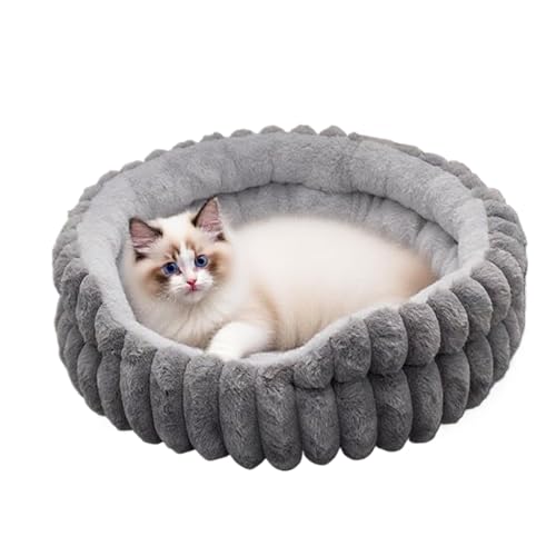 Runde Chat -Chat -Bett - bequemer runder Korb für Tiere - heiße, Nicht Linke und waschbare - gemütliche Nest für Kätzchen, Welpen, kleine Hunde, Innen- und Außengebrauch von Gmokluytw