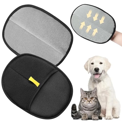 GmwyCzV Fellmagnet, Fell Magnet Handschuh, Fellmagnet Katzen Handschuhe, Doppelseitige Antistatische Haustier Pet Hair Remover Glove, Katzen Handschuhe Fellpflege für Kleidung, Sofas von GmwyCzV