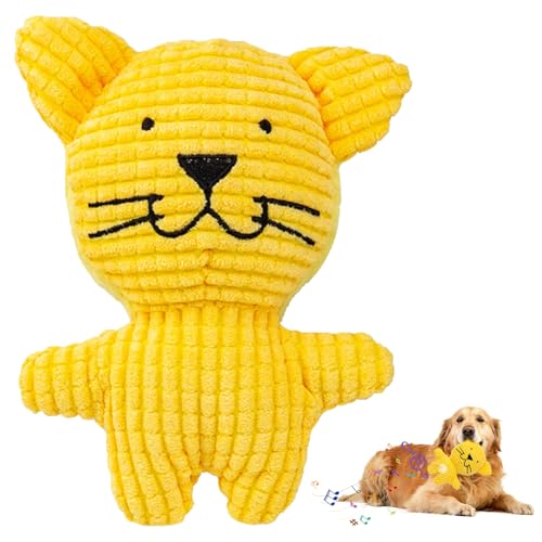 GmwyCzV Hundespielzeug,Hund Quietschspielzeug mit Geräuschen,Welpenspielzeug Weiches für Kleine Hunde,Quietschendes Spielzeug Hunde mit Knitterpapier,Kauspielzeug für Hunde (Löwe,Gelb) von GmwyCzV