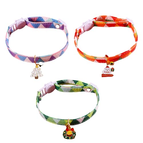 Halsband mit Fliege für Weihnachtsbaum, Schneemann, niedlich, verstellbar, für Katzen, Kätzchen Halsband mit Fliege für Weihnachtsbaum, Schneemann, niedlich, verstellbar, für Katzen, Kätzchen von Gnaillxc