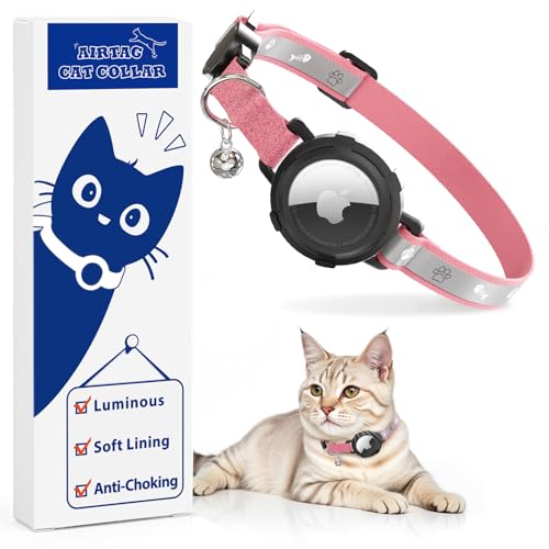 AirTag Katzenhalsband, nicht abreißbar, reflektierendes GPS-Katzenhalsband, verstellbar mit Glocke und Sicherheits-Gummiband für Kätzchen, leichtes Airtag-Halsband für Mädchen, Jungen, Katzen (Rosa, AirTag Katzenhalsband, nicht abreißbar, reflektierendes GPS-Katzenhalsband, verstellbar mit Glocke und Sicherheits-Gummiband für Kätzchen, leichtes Airtag-Halsband für Mädchen, Jungen, Katzen (Rosa, von GoGoPaw