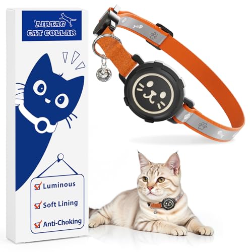 AirTag Katzenhalsband, nicht abreißbar, reflektierendes GPS-Katzenhalsband, verstellbar mit Glocke und Sicherheits-Gummiband für Kätzchen, leichtes Airtag-Halsband für Mädchen, Jungen, Katzen (Orange, AirTag Katzenhalsband, nicht abreißbar, reflektierendes GPS-Katzenhalsband, verstellbar mit Glocke und Sicherheits-Gummiband für Kätzchen, leichtes Airtag-Halsband für Mädchen, Jungen, Katzen (Orange, von GoGoPaw