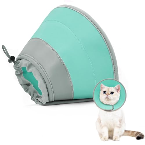 GoGoPaw Katzenkegelhalsband, weich, um Lecken zu stoppen, verstellbar, faltbar, leicht, Kätzchenzapfen nach Operationen, Genesung für Katzen und Kätzchen, Katzenkegel-Alternative (Solid Green, S GoGoPaw Katzenkegelhalsband, weich, um Lecken zu stoppen, verstellbar, faltbar, leicht, Kätzchenzapfen nach Operationen, Genesung für Katzen und Kätzchen, Katzenkegel-Alternative (Solid Green, S von GoGoPaw
