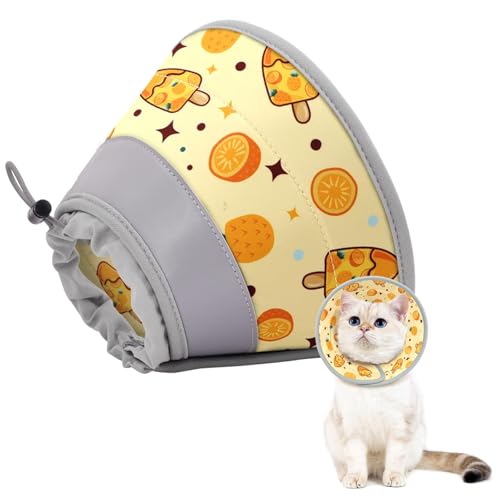GoGoPaw Katzenkegelhalsband - Verstellbares, weiches, faltbares Katzen-Genesungshalsband für Kätzchen (Orange, M) von GoGoPaw