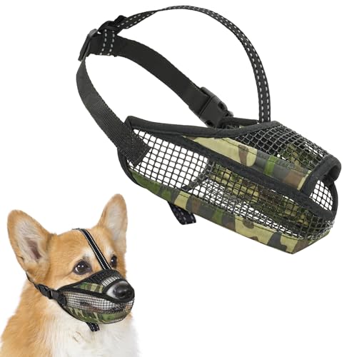Hundemaulkorb für große, mittelgroße und kleine Hunde, weicher Netzmaulkorb für Hunde mit reflektierendem verstellbarem Riemen, verhindert Beißen, Kauen und Lecken, offene Hundenase für weniger Hundemaulkorb für große, mittelgroße und kleine Hunde, weicher Netzmaulkorb für Hunde mit reflektierendem verstellbarem Riemen, verhindert Beißen, Kauen und Lecken, offene Hundenase für weniger von GoGoPaw