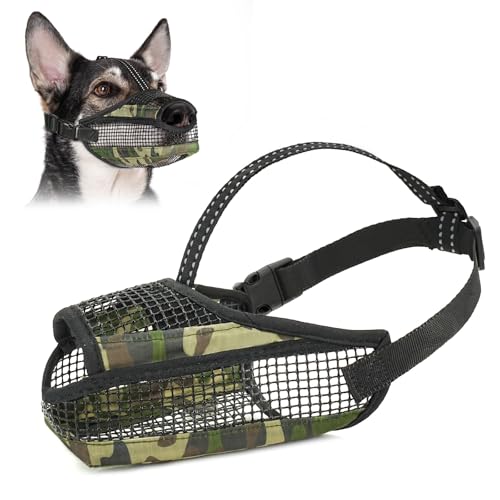 Maulkorb für Hunde aus weichem Netzstoff mit reflektierendem verstellbarem Riemen, leichter Maulkorb für große, mittelgroße und kleine Hunde, verhindert Beißen, Kauen und Lecken, offenes Nasendesign Maulkorb für Hunde aus weichem Netzstoff mit reflektierendem verstellbarem Riemen, leichter Maulkorb für große, mittelgroße und kleine Hunde, verhindert Beißen, Kauen und Lecken, offenes Nasendesign von GoGoPaw