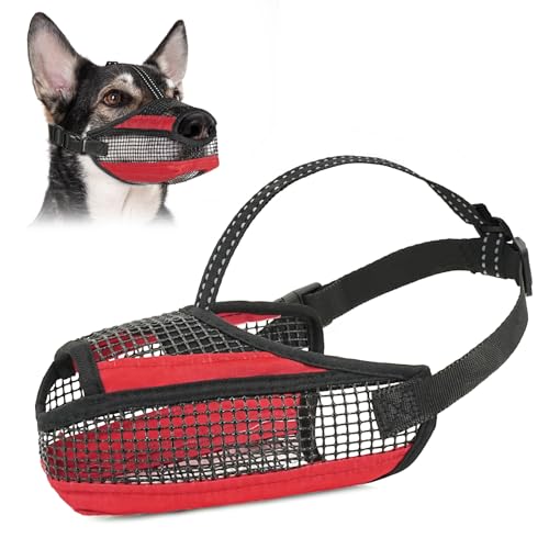 Maulkorb für große, mittelgroße und kleine Hunde, weicher Netzmaulkorb für Hunde mit reflektierendem verstellbarem Riemen, verhindert Beißen, Kauen und Lecken, offene Hundenase für weniger Reibung Maulkorb für große, mittelgroße und kleine Hunde, weicher Netzmaulkorb für Hunde mit reflektierendem verstellbarem Riemen, verhindert Beißen, Kauen und Lecken, offene Hundenase für weniger Reibung von GoGoPaw