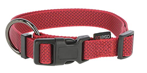 GOLEYGO Hundeleine Flat + Halsband, Rot, Größe M 1,4-2m, Sicherer Magnetverschluss, Inkl. Adapter-Pin, Hundeleine für kleine & große Hunde bis 60kg, Maximale Belastung 200kg von Kerbl
