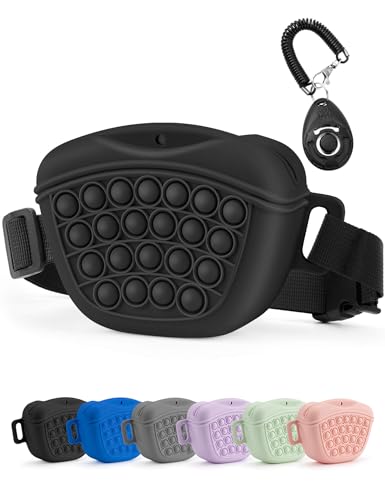 Gobeigo Silikon Hundeleckerli Beutel mit Hunde Trainingsclicker, Magnetischem Verschluss Tasche für Leckerlis, Welpentraining oder Hundespaziergänge, Hüftgürtel Fanny Pack von Gobeigo