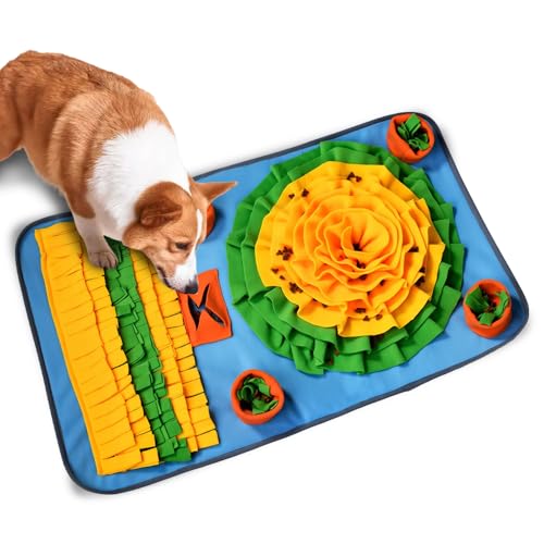 Gobesty Schnüffelmatte für Hunde, Waschbar Schnüffelmatte für Welpen, Anti-Rutsch-Interaktive Fütterungsmatte, Hund Schnüffelspielzeug für Mittlere und Kleine Hunde Fördert Natürliche Futtersuche Und von Gobesty
