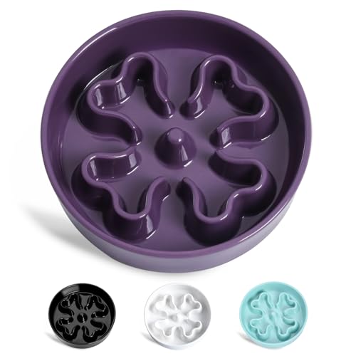 Gocess Langsamer Futternapf, Keramik, langsamer Futternapf, große Rassen, Puzzle-Futternapf, Labyrinth, 2,5 Tassen, langsames Füttern, für mittelgroße und große Rassen, Violett Gocess Langsamer Futternapf, Keramik, langsamer Futternapf, große Rassen, Puzzle-Futternapf, Labyrinth, 2,5 Tassen, langsames Füttern, für mittelgroße und große Rassen, Violett von Gocess