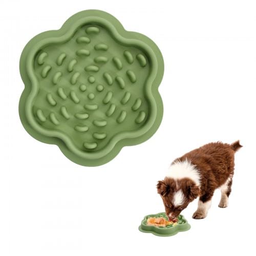 Anti Schling Napf Hund und Anti Schling Napf Katze, Schleckmatte Katze aus Silikon, Rutschfester Slow Feeder Napf für Hunde und Katzen, Gesundes Fressen, Hellgrün Anti Schling Napf Hund und Anti Schling Napf Katze, Schleckmatte Katze aus Silikon, Rutschfester Slow Feeder Napf für Hunde und Katzen, Gesundes Fressen, Hellgrün von Godneei