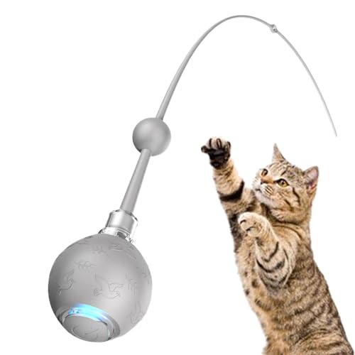 Godpqiui Automatischer Katzenball | 3 Modi Automatischer Bewegungsball Mit Schwanz - Wiederaufladbares Intelligentes Spielzeug Für Hunde Jagdtraining Automatische Aktivitätsförderung von Godpqiui