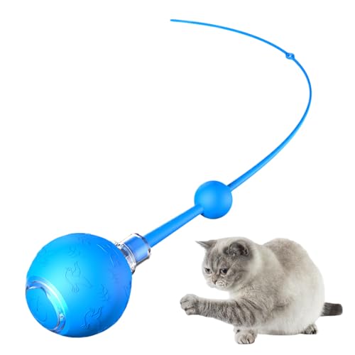 Godpqiui Elektrische Katzenball,3 Modi Katzenrollball Spielzeug Mit Bewegungsstimulation - Wiederaufladbares Intelligentes Spielzeug Für Hunde Jagdtraining Automatische Aktivitätsförderung von Godpqiui