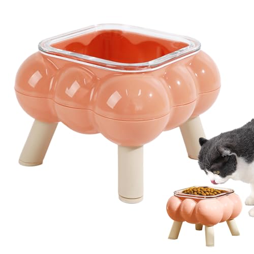 Godpqiui Erhöhte Katzenschüssel,Hochbeiniger Fressnapf für Haustiere | Ergonomische Katzenfutterschüssel Für Zuhause, Reise, Drinnen & Draußen von Godpqiui
