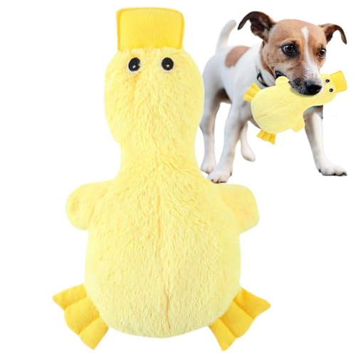 Godpqiui Hund kaute quietschende Ente, Crinkle Hundespielzeug | Quietschendes Tier -Cartoon -Spielzeug für Haustierpuppen,Outing Shelter Home zieht beißende Begleiter interaktiver Spaß für kleine, von Godpqiui