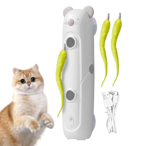 Godpqiui Interaktives Indoor Spielzeug Für Katzen,Automatisches Katzen Spielzeug Mit Smart Sensor,Katzenangel mit Feder | Für Bewegung Routine Langeweile Vorbeugung Energieabbend von Godpqiui