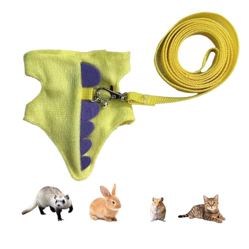 Godpqiui Kaninchen Leine Und Geschirr Set | Kleintier Geschirr Leine Für Kaninchen Frettchen - Für Kleintiere Beim Spazieren Fotografie Fest Niedlich Bequem Frettchen von Godpqiui