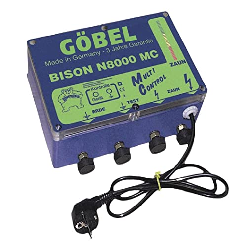 Göbel Weidezaungerät Netzgerät Bison M 8000 MC bis 80km Zaunlänge 5,00J 230V von Göbel