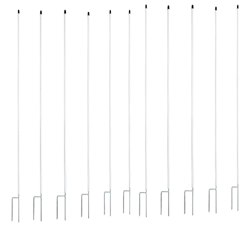 Göbel Weidezaunpfahl Kunststoffpfahl rund 138cm x 19mm Plus Doppelspitze Nagel 10 St. von Göbel