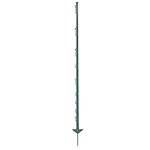 Göbel Weidezaunpfahl PP Copo GF Kunststoffpfahl 105cm 7 Bandösen 3 Seilösen mit Stahlnagel grün 10 St. von Göbel