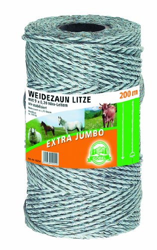 Weidezaun Litze Jumbo 200m 9 Niro 2,75 Ohm/m von Göbel