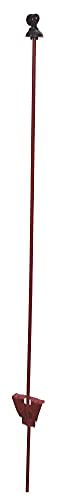 Weidezaunpfahl Metall rund 105cm x 7mm mit Kopfisolator Nylongleitöse Federstahlpfahl (10er Pack) von Göbel
