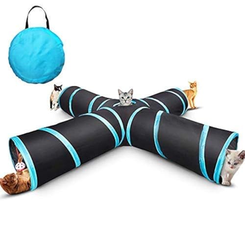 Katzentunnel, groß, zusammenklappbar, für drinnen und draußen, knisternder Tunnel, mit Aufbewahrungstasche für Katze, Hund, Welpen, Kätzchen, Kaninchen Katzentunnel, groß, zusammenklappbar, für drinnen und draußen, knisternder Tunnel, mit Aufbewahrungstasche für Katze, Hund, Welpen, Kätzchen, Kaninchen von SUPTMAX