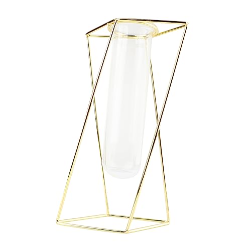 Gogogmee Blumentopf Lenker-Ornament Geometrische Kunstvase Metallrahmen Pflanzgefäß Blumenröhre Für Heimdekoration Grüner Pflanzenbehälter von Gogogmee