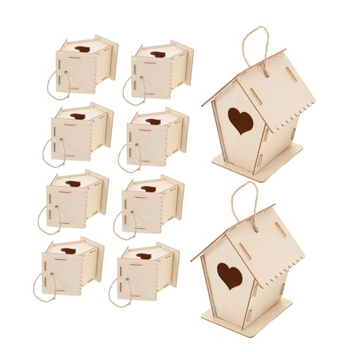 Gogogmee 12stücke Holz Vogelhaus Zum Aufhängen DIY Bemalbar Garten Dekoration Kleine Vogelhäuschen Für Junge Mädchen Bastelset Für Draußen von Gogogmee