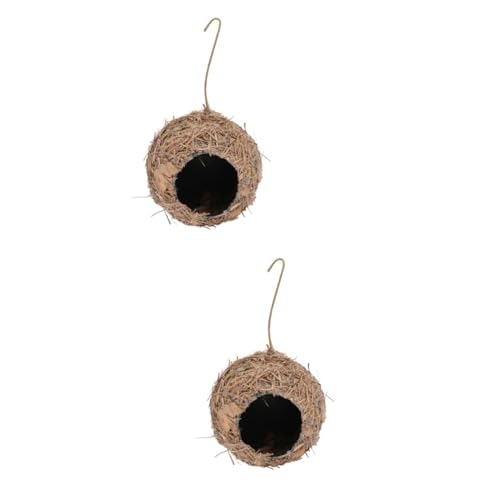 Gogogmee 2 STK Vogelnest Aus Stroh Simulation Vogelnest Äußere Schlafplatztasche Vogel- Gewebtes Vogelhaus Vogelhütte Papageienspielzeug Hängendes Haustierhaus Osterdeko Coffee Gras Gogogmee 2 STK Vogelnest Aus Stroh Simulation Vogelnest Äußere Schlafplatztasche Vogel- Gewebtes Vogelhaus Vogelhütte Papageienspielzeug Hängendes Haustierhaus Osterdeko Coffee Gras von Gogogmee