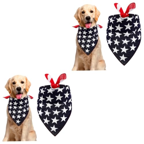 Gogogmee 2st Hundebandanas Zum Unabhängigkeitstag Hundehalstuch Mit Us-Flagge Haustierkostüm Mit Amerikanischer Flagge Patriotisches Hundebandana Amerikanische Flaggen Dekorationen Der Hund von Gogogmee