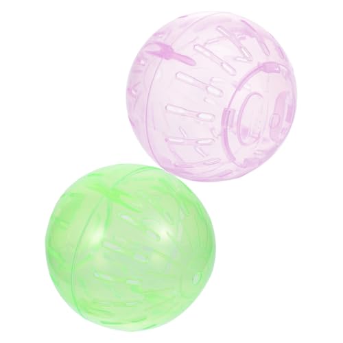 Gogogmee 2 Stück Teiliges Hamsterlaufball Transparente Übungsbälle in Grün und Sicheres Hamster und Meerschweinchen für Bewegung und Fitness Geräuscharm Geeignet für Kleine Nagetiere von Gogogmee